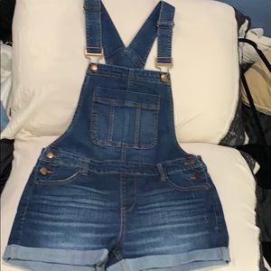 Denim Overall Shorts